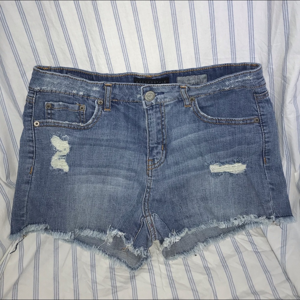 Aeropostale “high-waisted shorty” jean shorts
